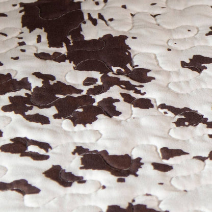 Wrangler Cowhide Print Quilt Set – Rustic Western Bedding in Twin, Queen & King Sizes