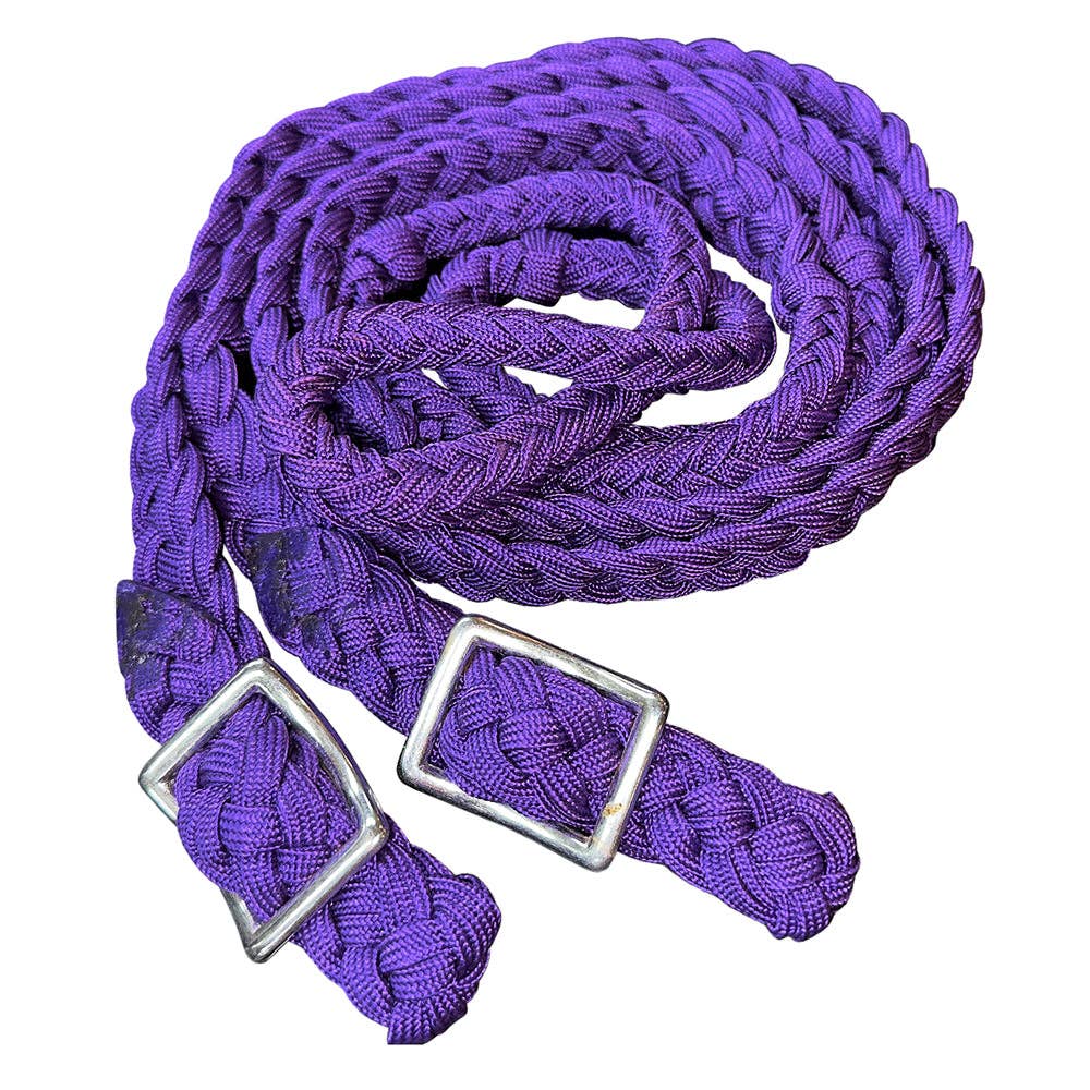 1" 8Ft Braided Poly Barrel Rein Horse Racing Flat Grip Knots