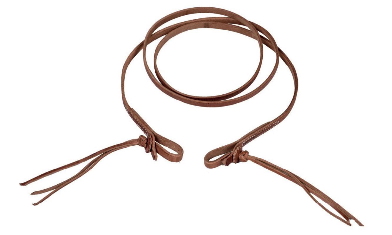 AJ Tack Oiled Harness Leather Rattlesnake Roper Reins, 5/8 in x 7 ft 9 in