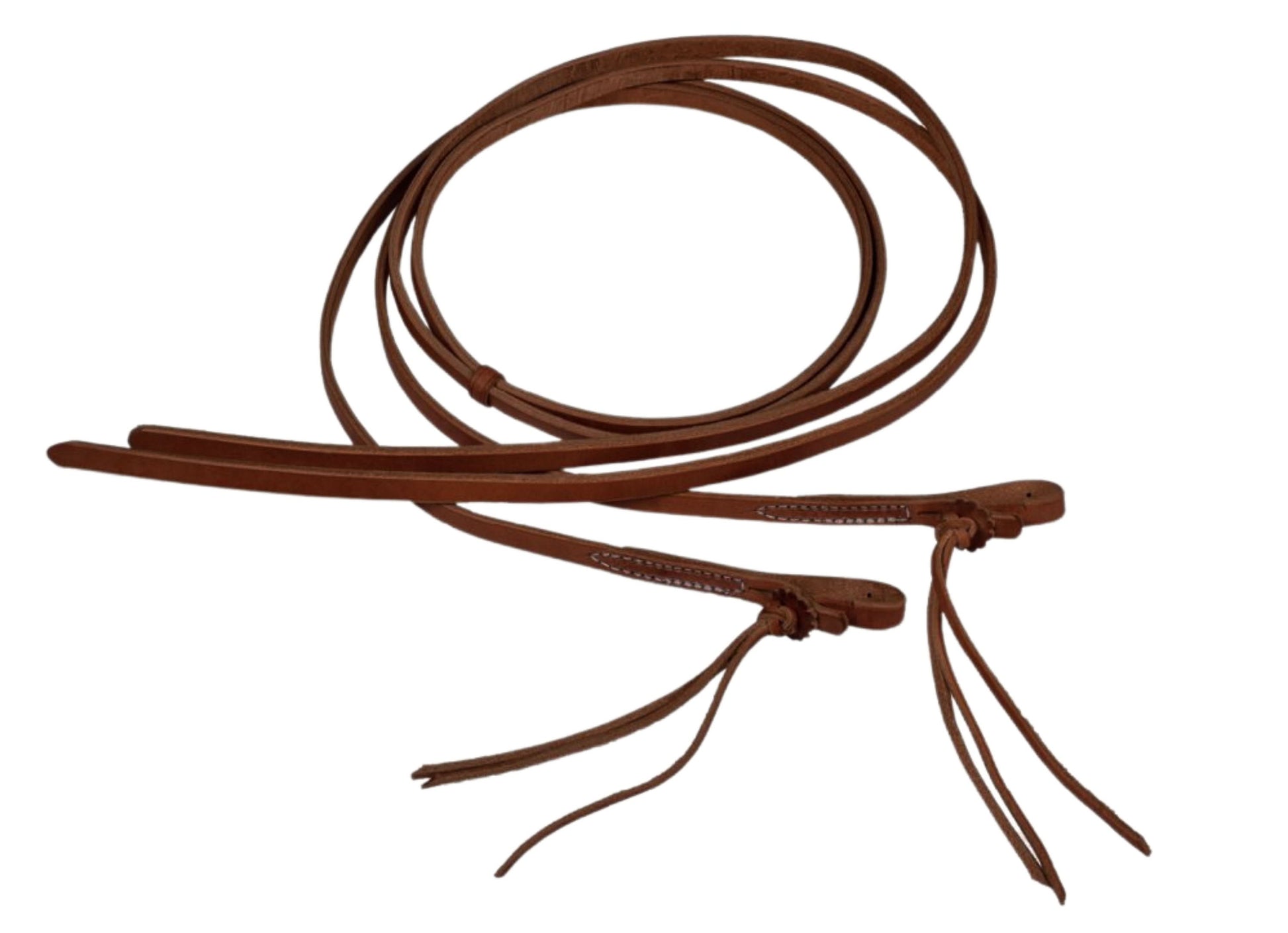 AJ Tack Oiled Harness Leather Rattlesnake Split Reins, 5/8 in x 8 ft