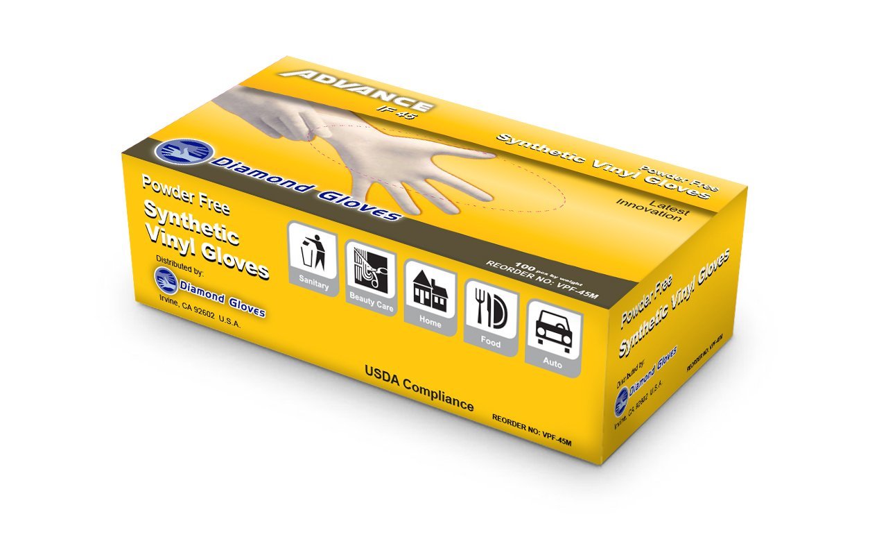 ADVANCE Stretch Vinyl Gloves - Powder Free, 1,000 Gloves - BOGO 20% OFF