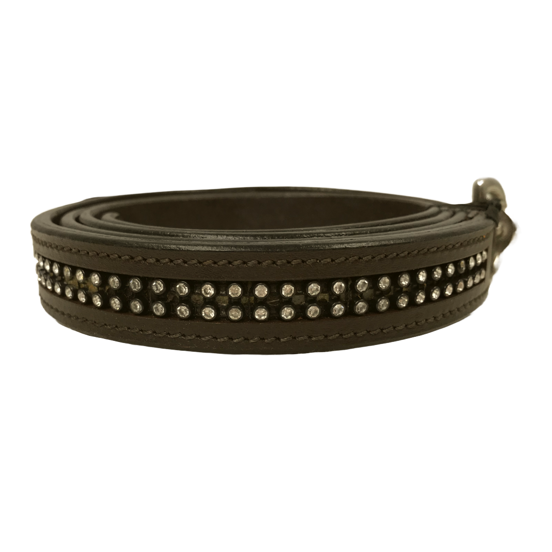 Derby Originals Multipurpose Crystal Inlay Leather Lead for Cattle, Horse or Dog with Chain and Swivel Snap-One Year Limited Warranty