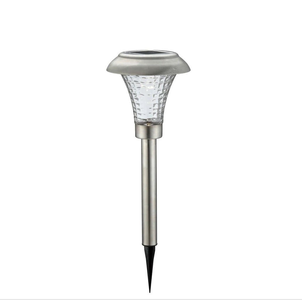 High-End 8 Pack Solar Pathway Lights Glass Stainless Steel Warm White, Auto On/off 15 Lumen