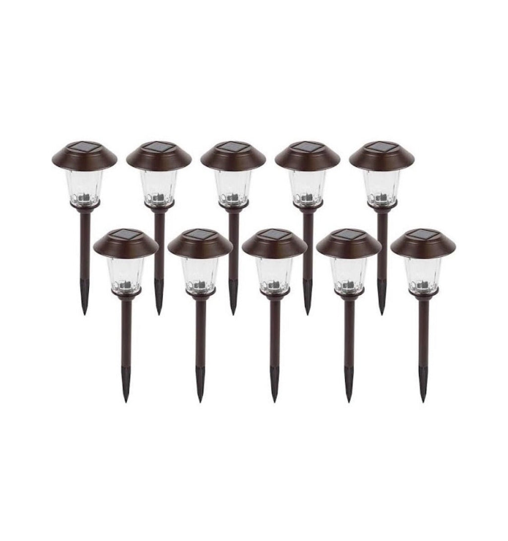 Member’s Mark 10-Pack Solar LED Pathway Lights, 10 Lumens, Stainless Steel & Glass, Oil-Rubbed Bronze Dusk-to-Dawn Landscape Lights