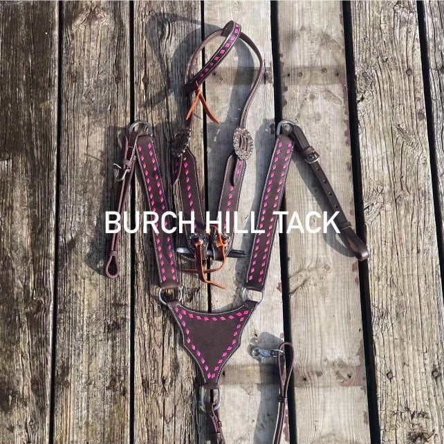 Made to Order Pink Buck Stitch Western Tack Set