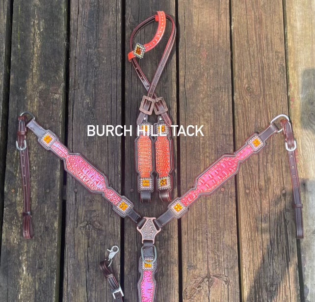 Made to Order Pink& Orange Western Horse Tack Sets