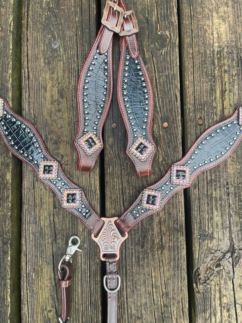 Made to Order | Black western tack set| barrel racing tack set| Head stall