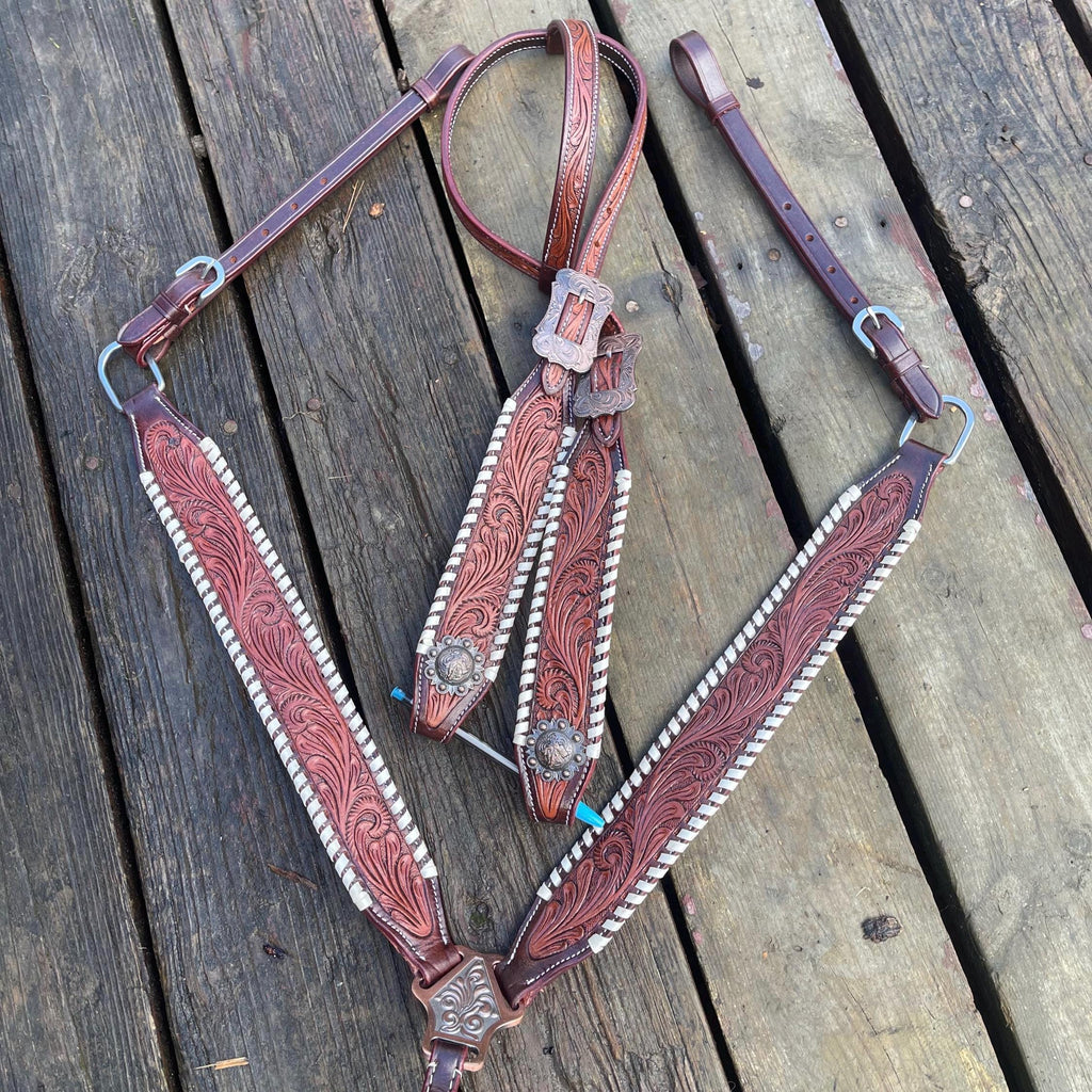 Made to Order| Buck stitch Western Tack Set| Barrel racing tack| headstall
