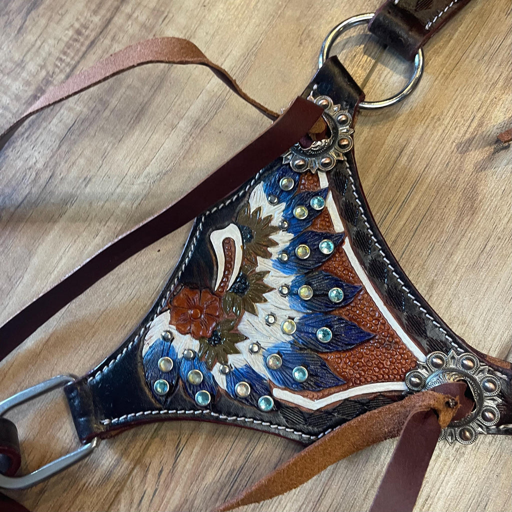 Made to order| Boho inspired Western tack set| barrel racing tack sets| Headstall