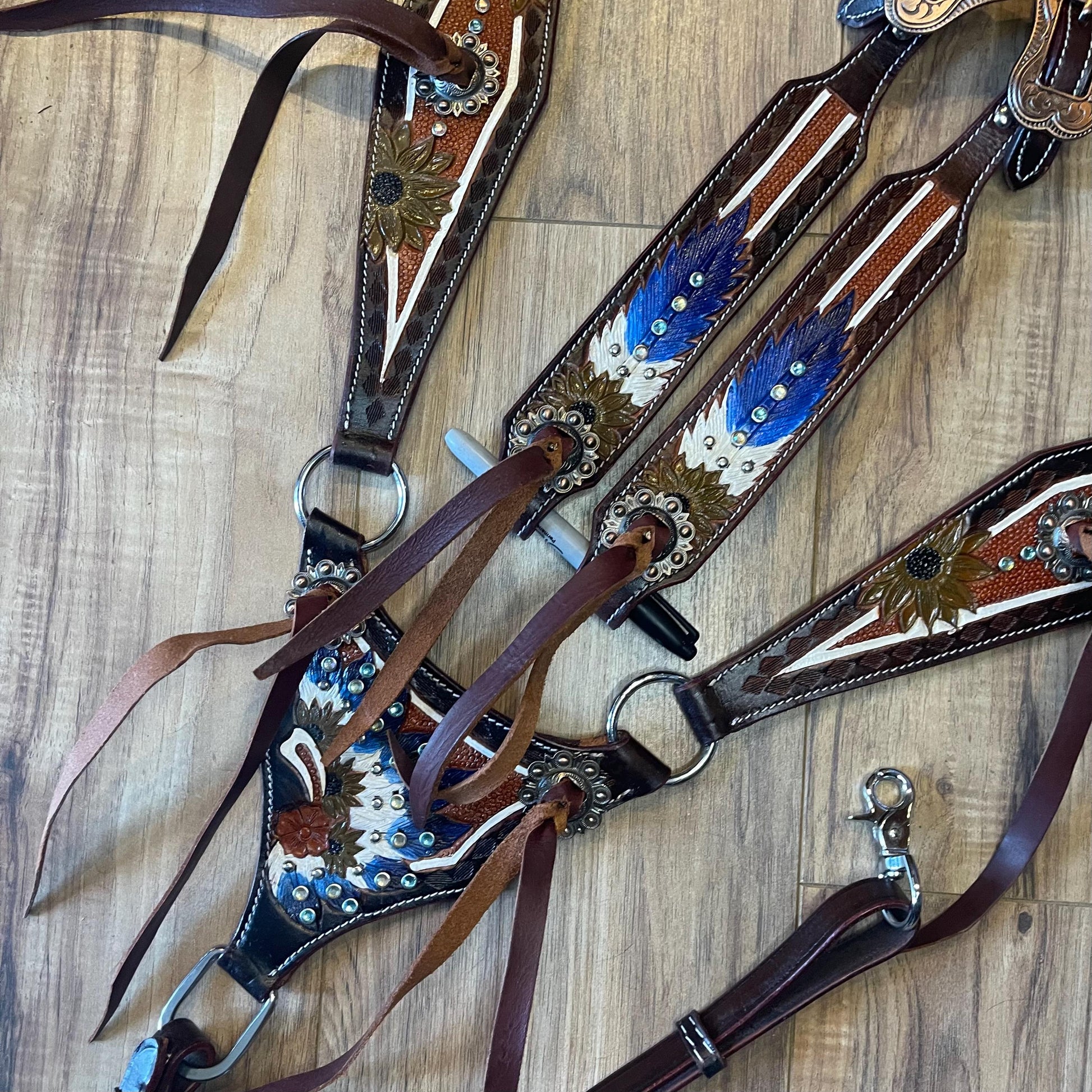 Made to order| Boho inspired Western tack set| barrel racing tack sets| Headstall
