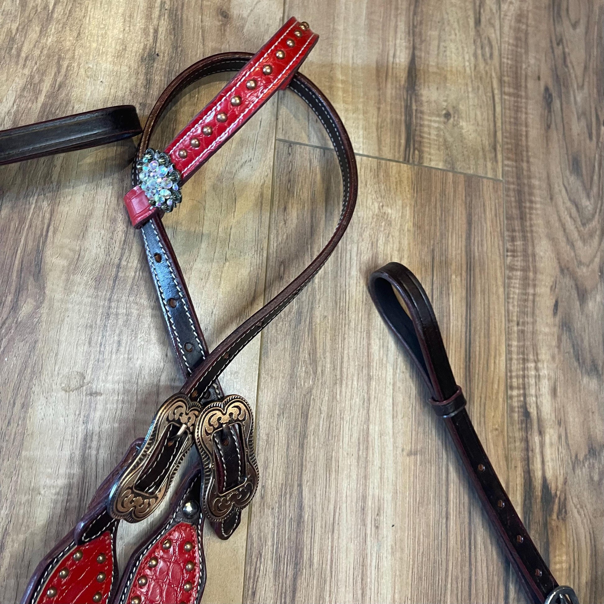 Made To Order Red Western Horse Tack Set Headstall breastcollar