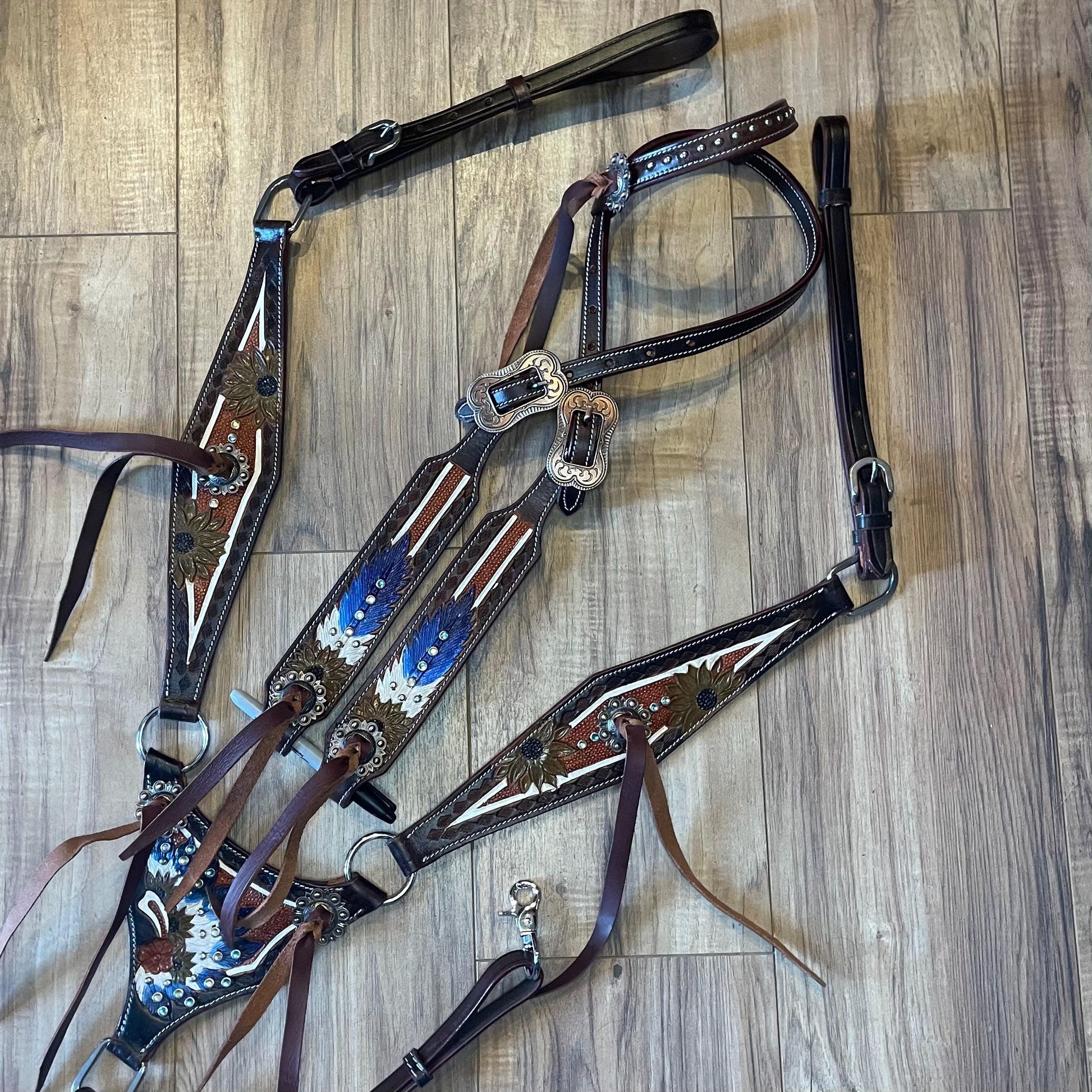 Made to order| Boho inspired Western tack set| barrel racing tack sets| Headstall