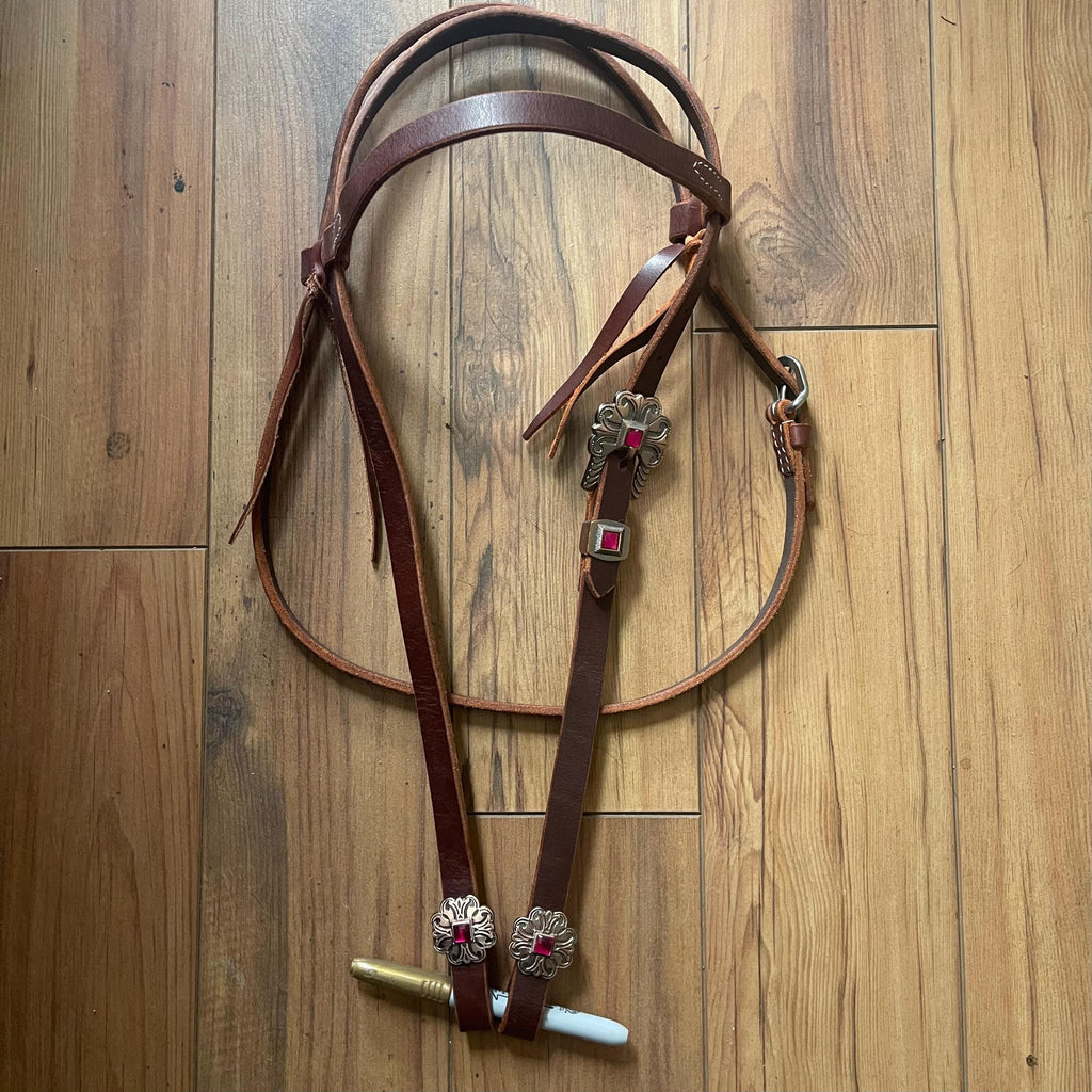 Pink Western headstall | Western browband headstall |Horse Tack