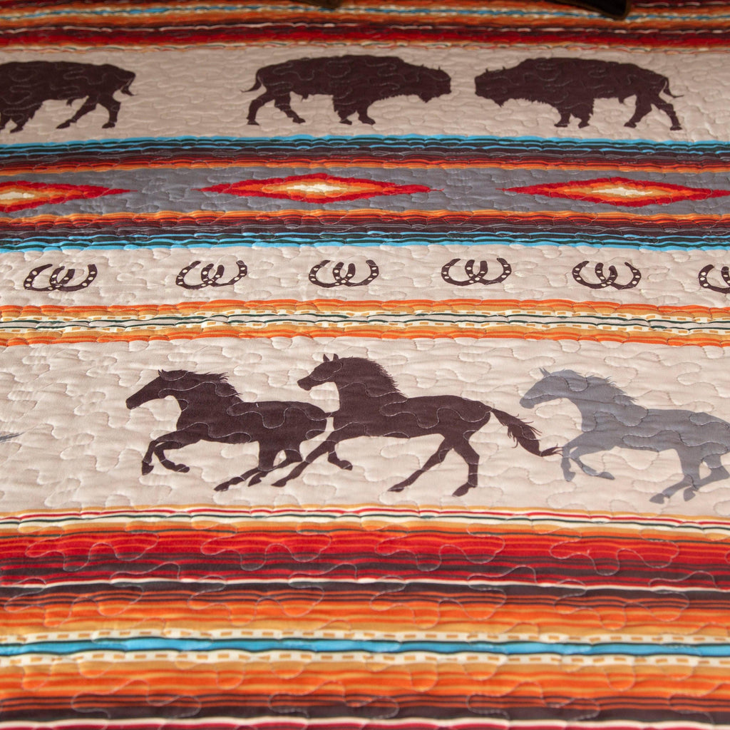Western Stripe Quilt Set  Southwestern-Inspired Bedding