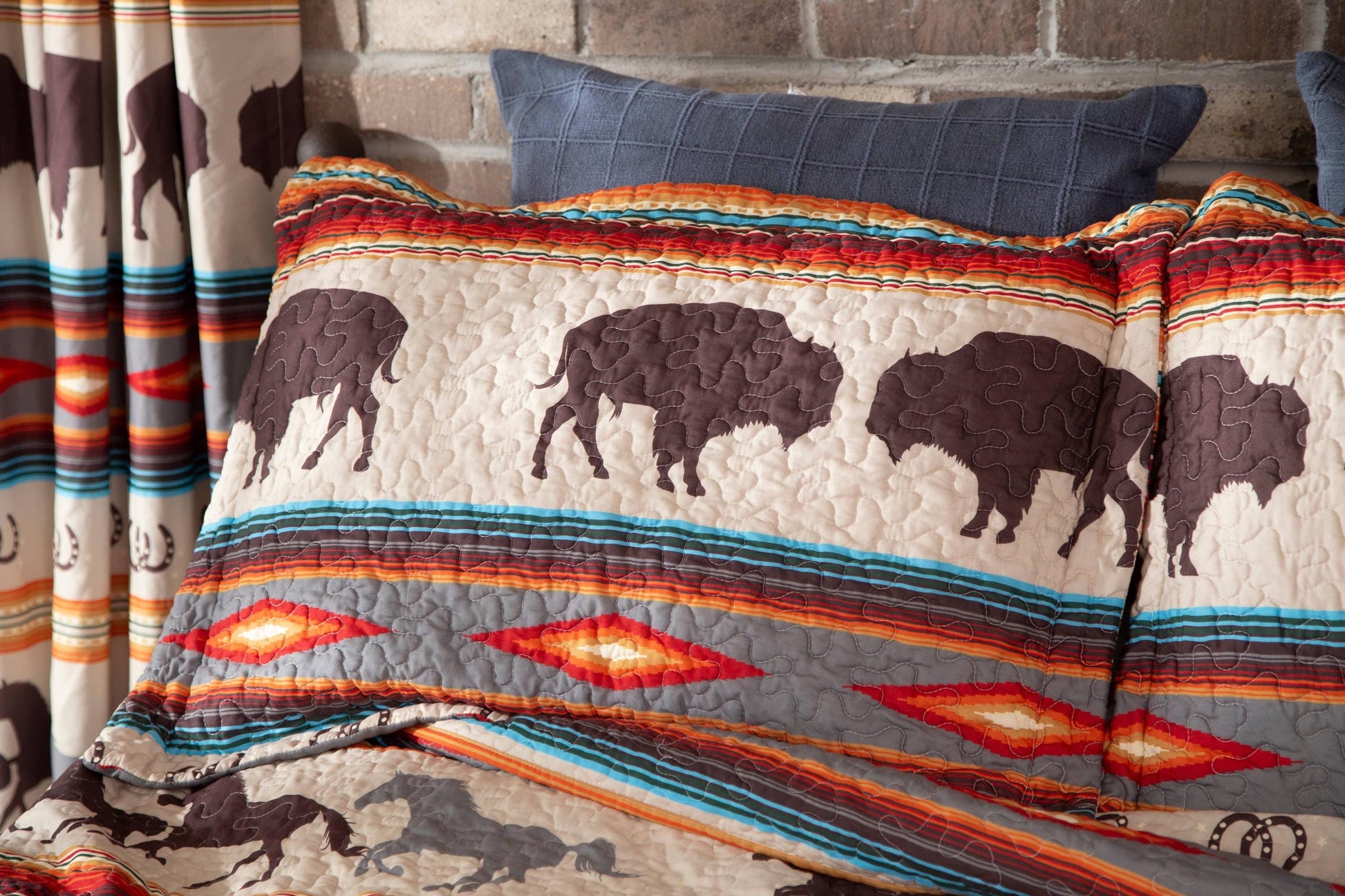 Western Stripe Quilt Set  Southwestern-Inspired Bedding