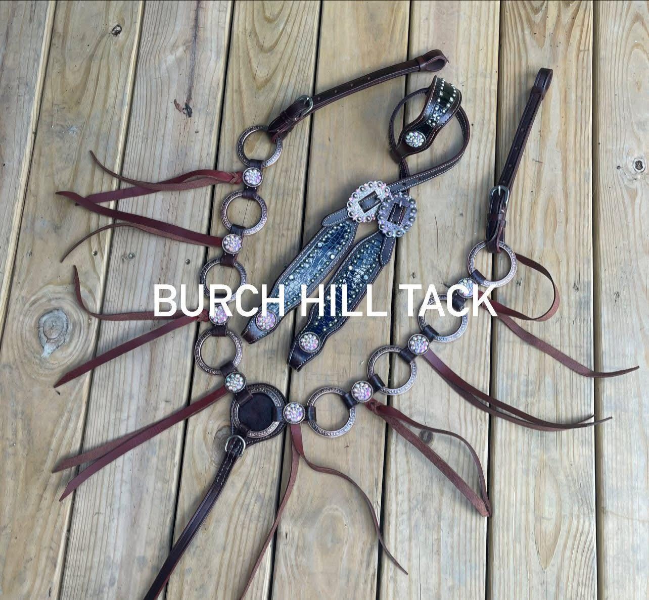 Ready to ship Ring Western Tack set Headstall Breastcollar