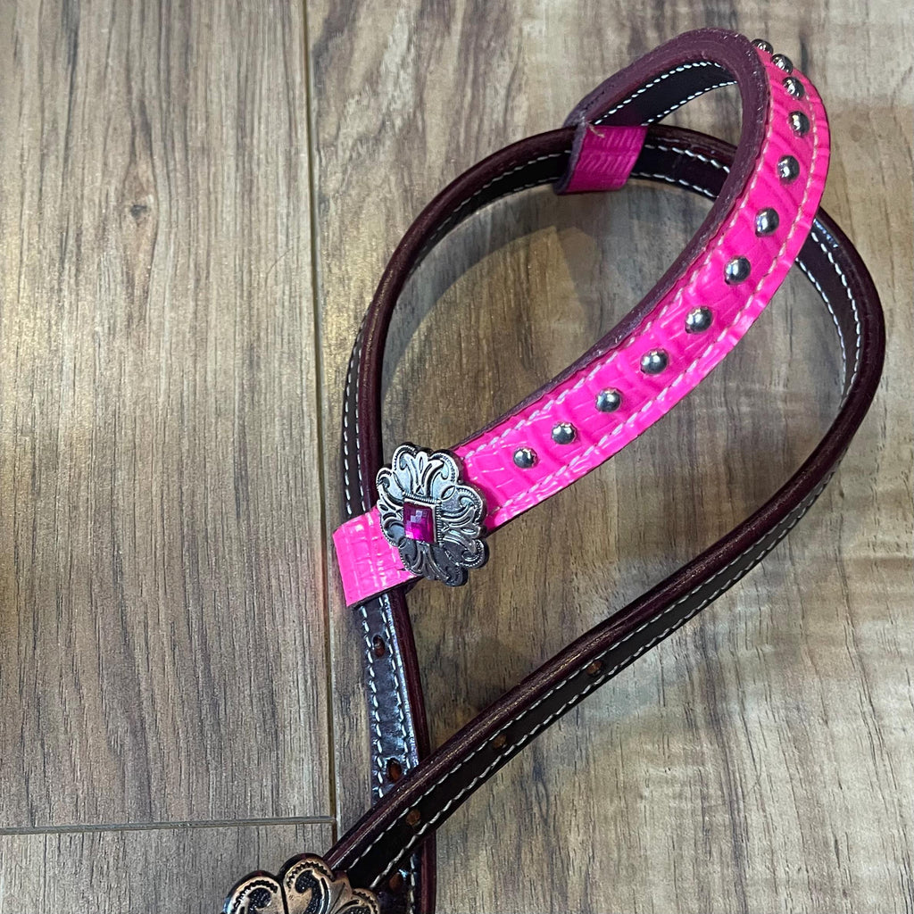 Made to Order Western Tack Set Hot Pink Headstall Breastplate (BHT028)