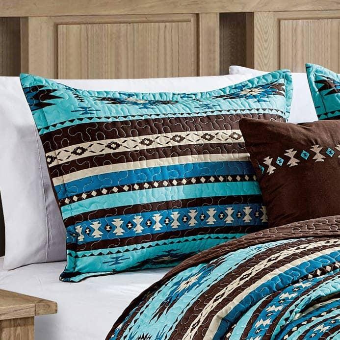Turquoise Aztec Western Quilt Set- Bedding set