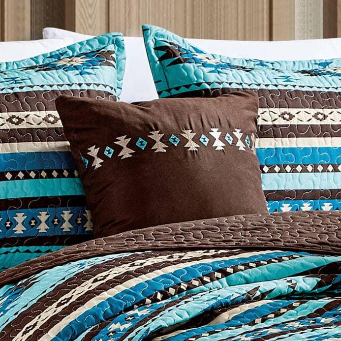 Turquoise Aztec Western Quilt Set- Bedding set