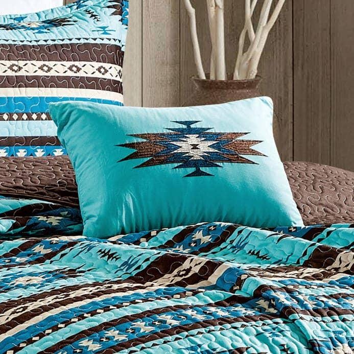 Turquoise Aztec Western Quilt Set- Bedding set