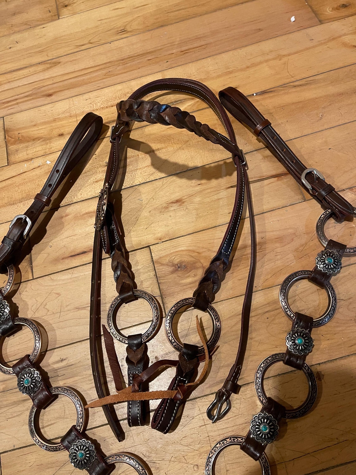 Dark Brown Ring Style Western Barrel Racing Tack Set