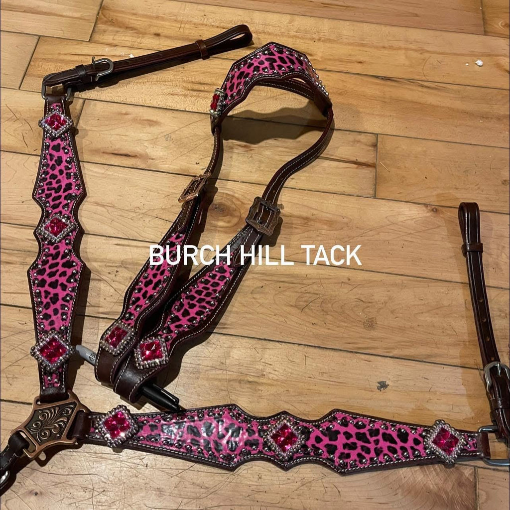 Made to order Pink cheetah western Tack set