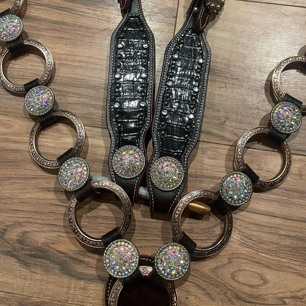 Ring Western Tack set Headstall Breastcollar TR2