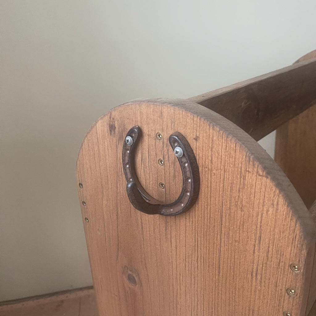 Handcrafted Solid Wood Saddle Stand | Old English Stain Tack Room Storage