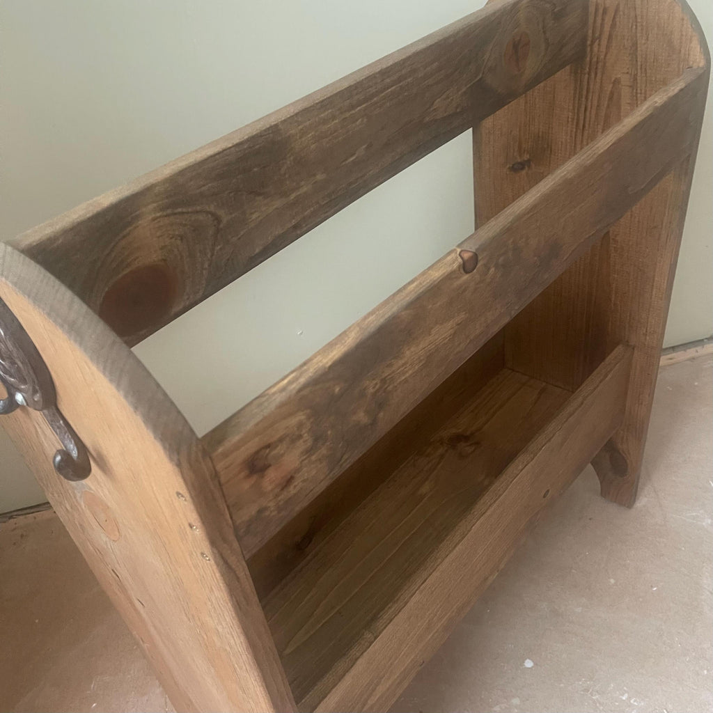 Handcrafted Solid Wood Saddle Stand | Old English Stain Tack Room Storage