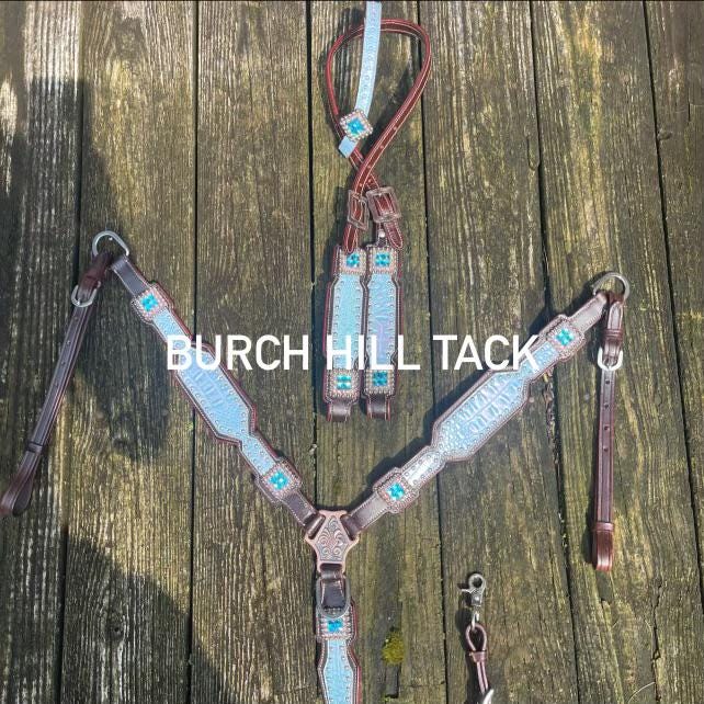 Western Horse Tack Set | Made to Order | Baby Blue