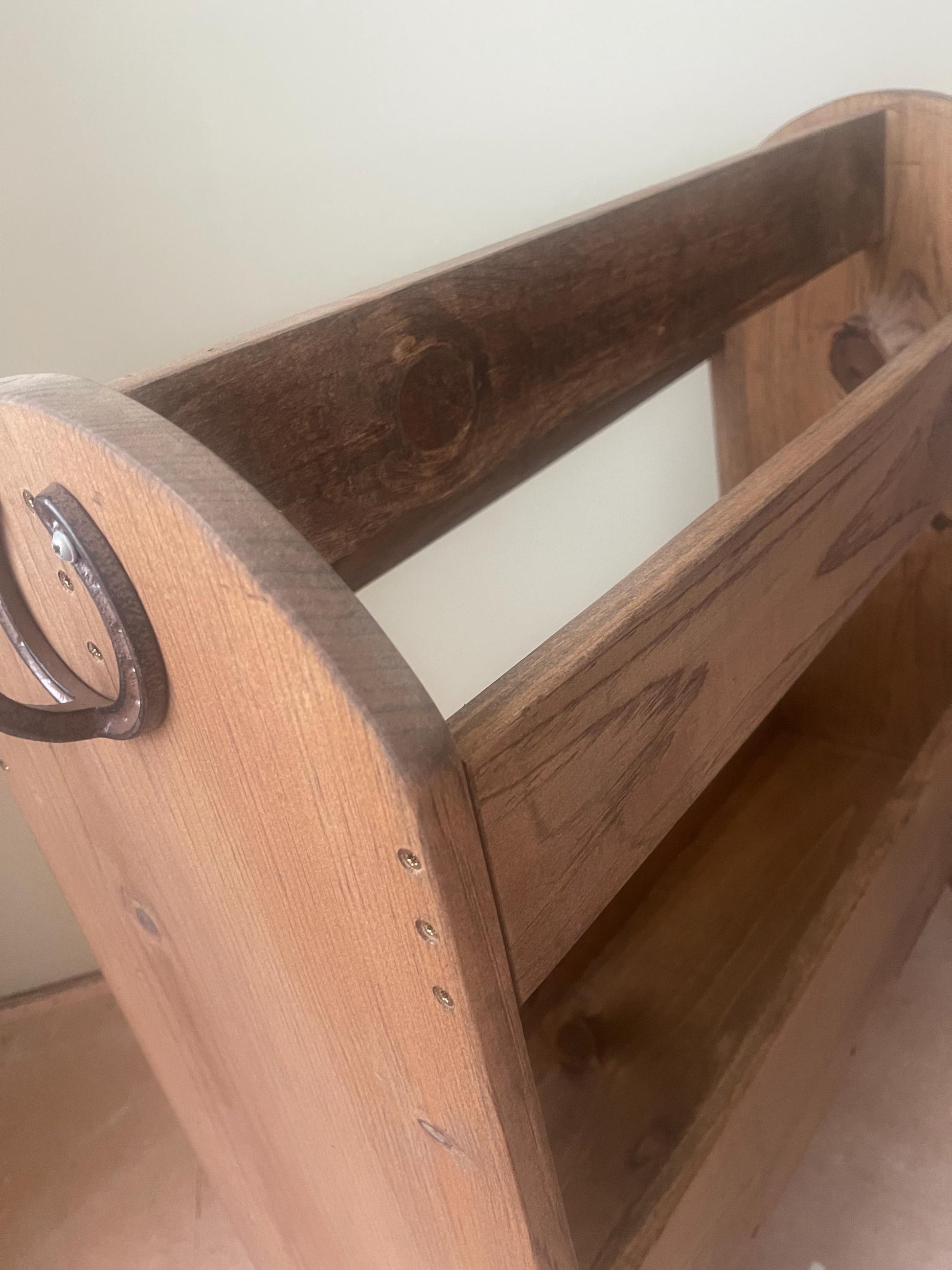 Handcrafted Solid Wood Saddle Stand | Old English Stain Tack Room Storage