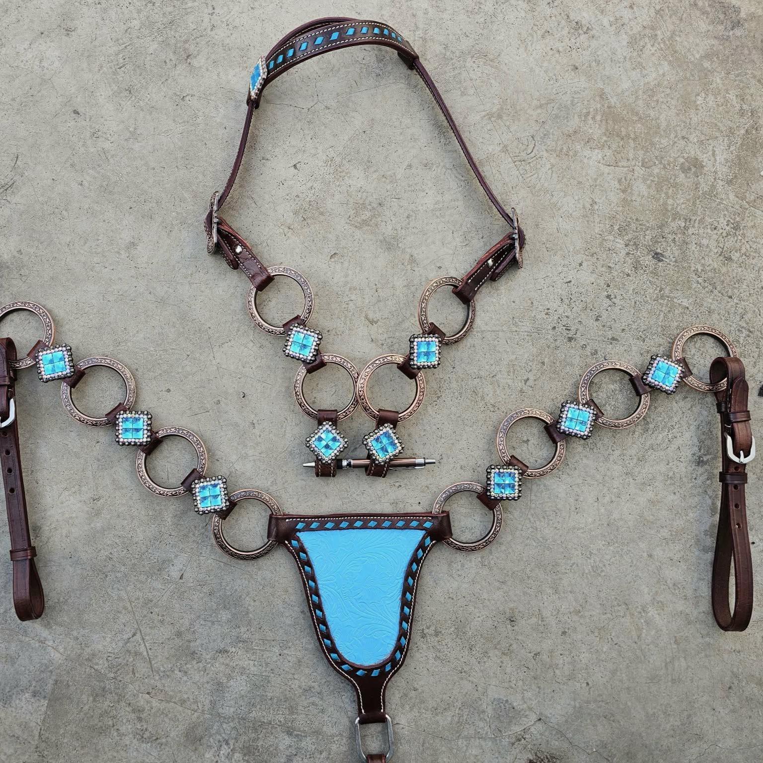 Western Horse Tack Set | Made to Order | Turquoise Ring Set