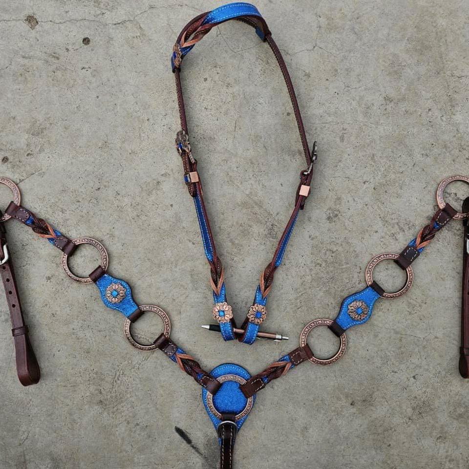 Western Horse Tack Set | Made to Order | Blue ring set