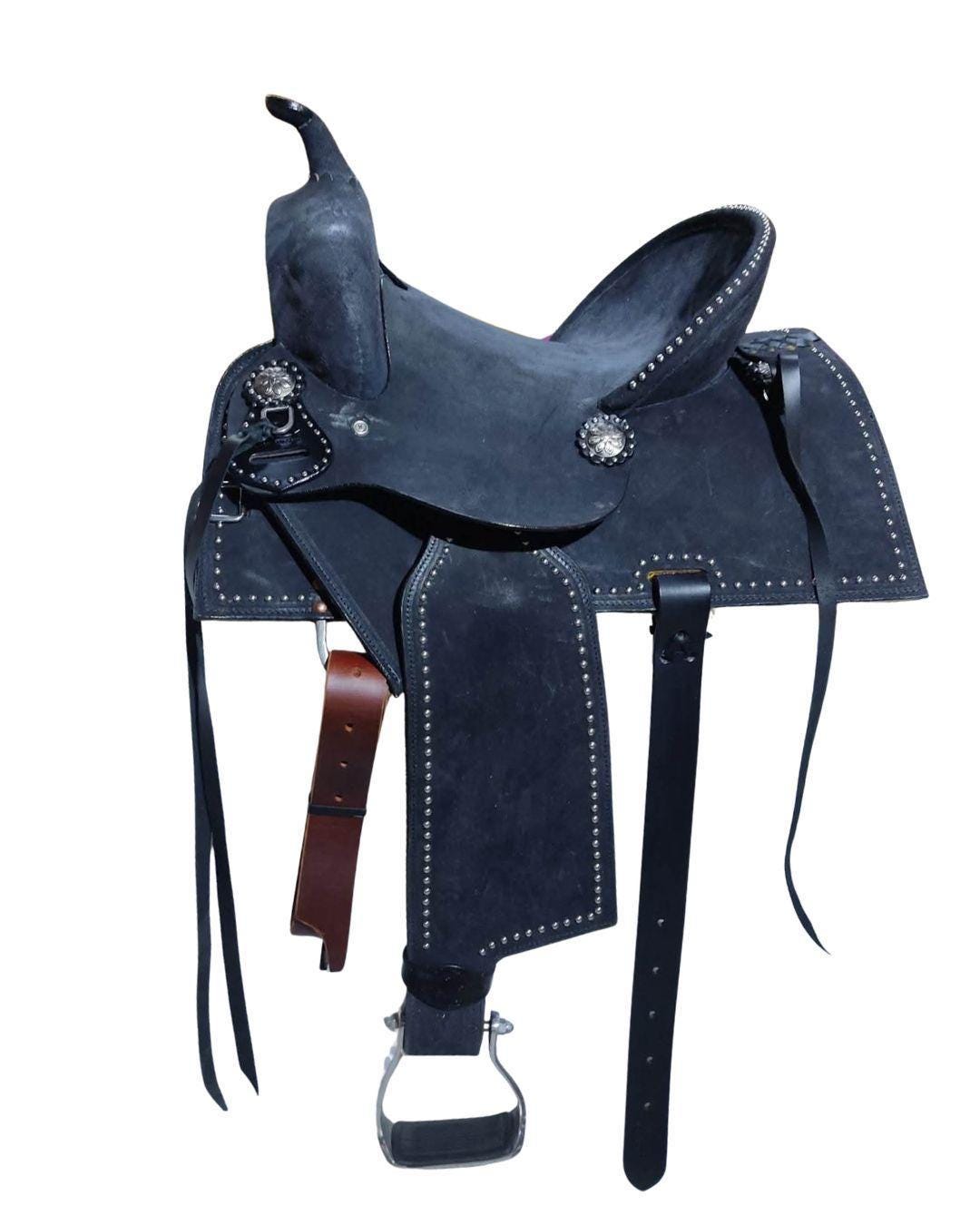 Custom made to order Black Rough Out Western Saddle  Performance Barrel Saddle