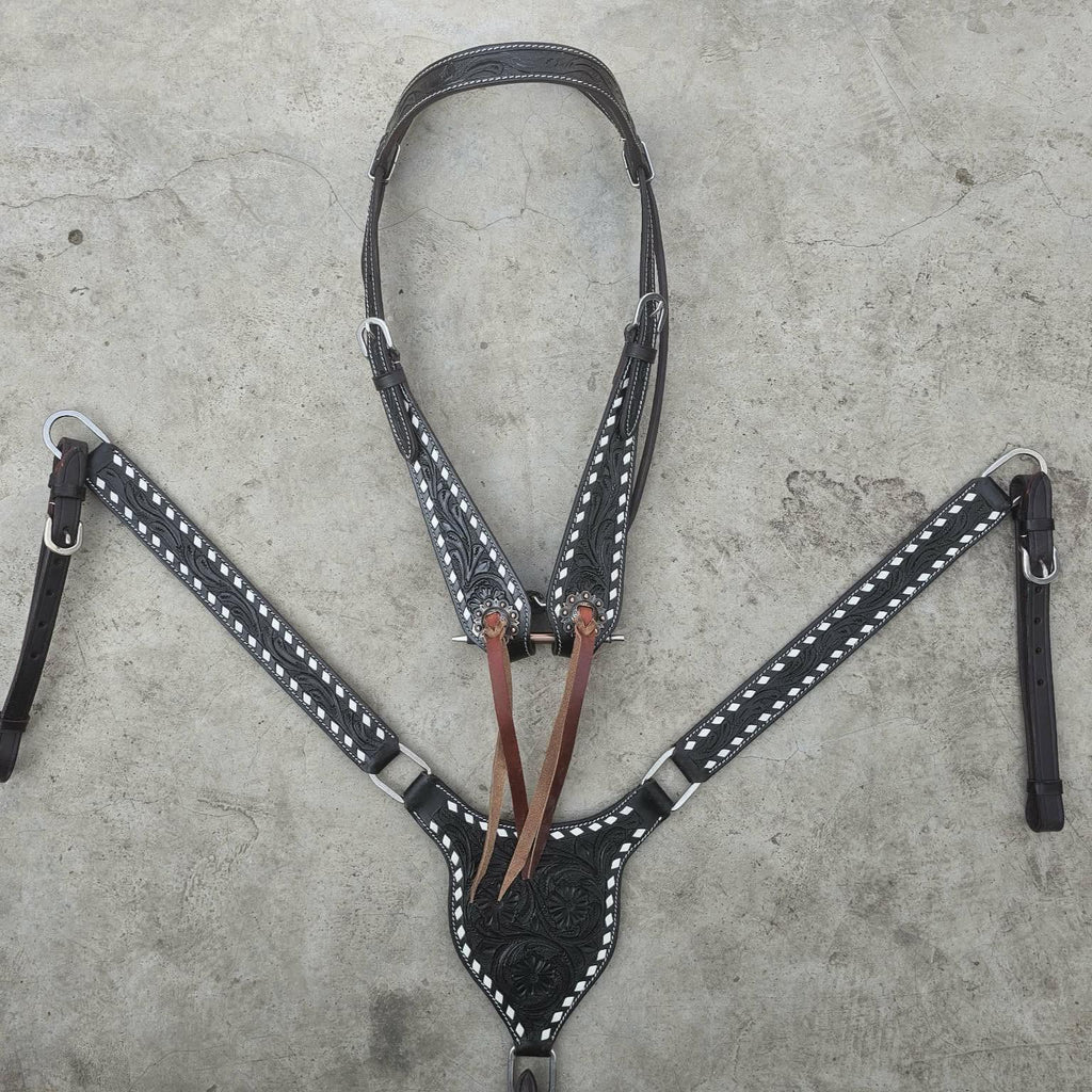 Western Horse Tack Set | Made to Order | Dark oil tooled