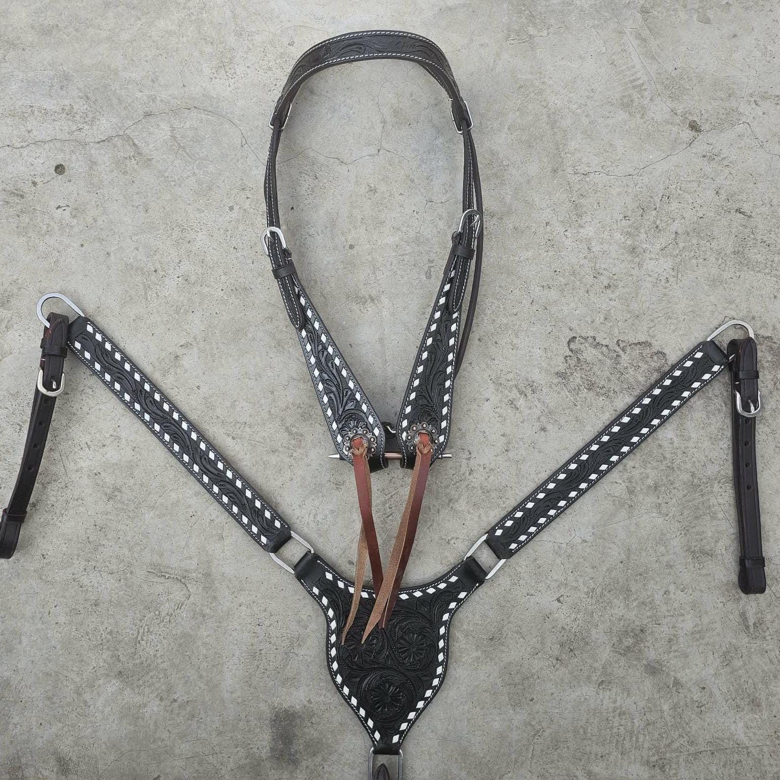 Western Horse Tack Set | Made to Order | Dark oil tooled