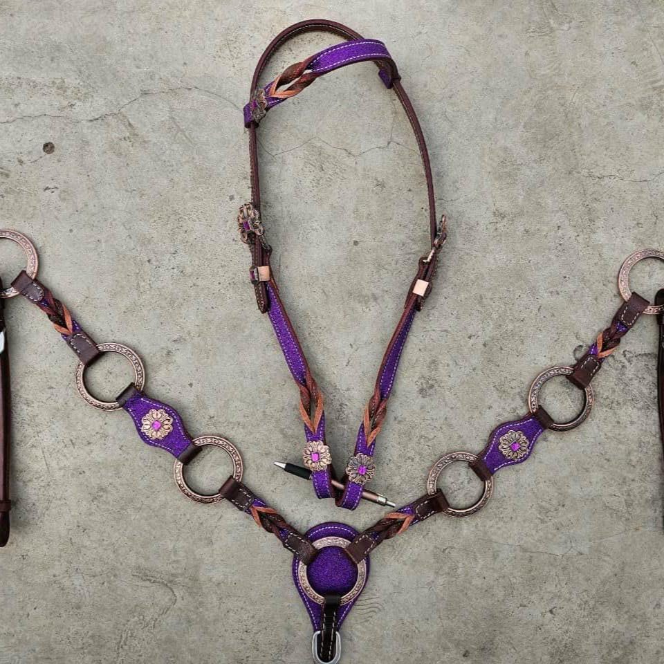 Western Horse Tack Set | Made to Order | Purple ring set