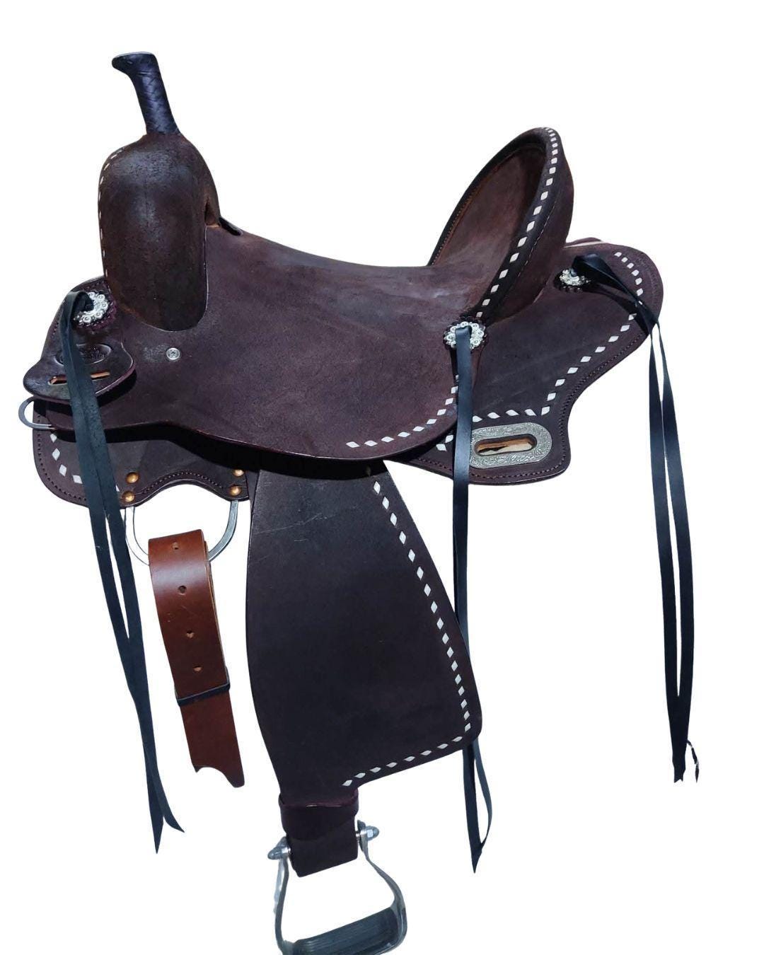 Custom Made to Order Brown Rough Out Western Saddle  Performance Barrel Saddle