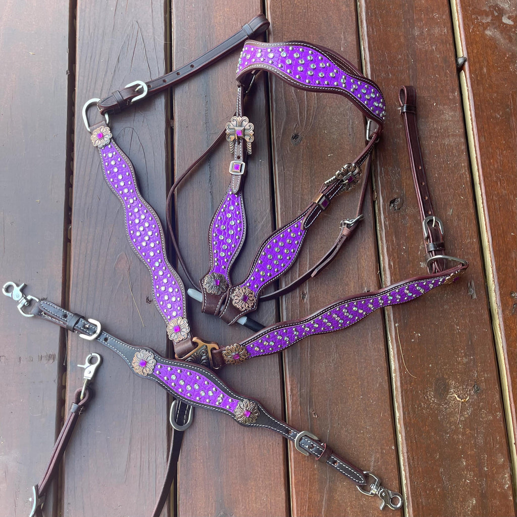 Purple Western Horse Tack Set- Barrel racing tack set