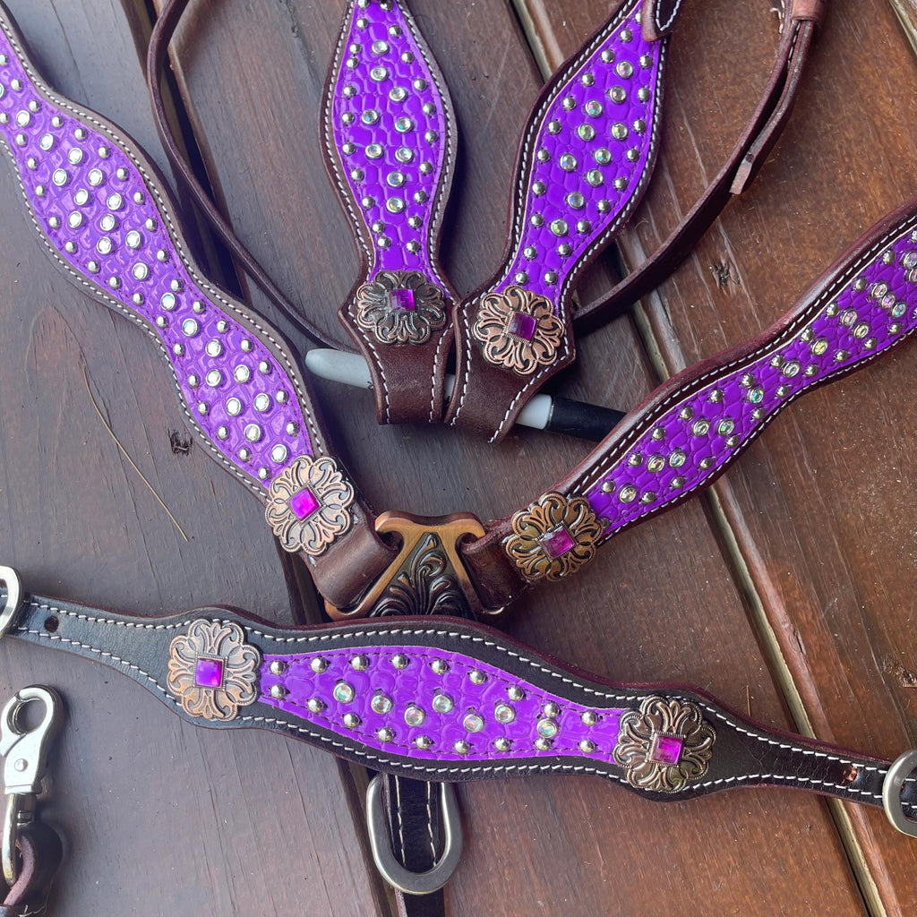 Purple Western Horse Tack Set- Barrel racing tack set
