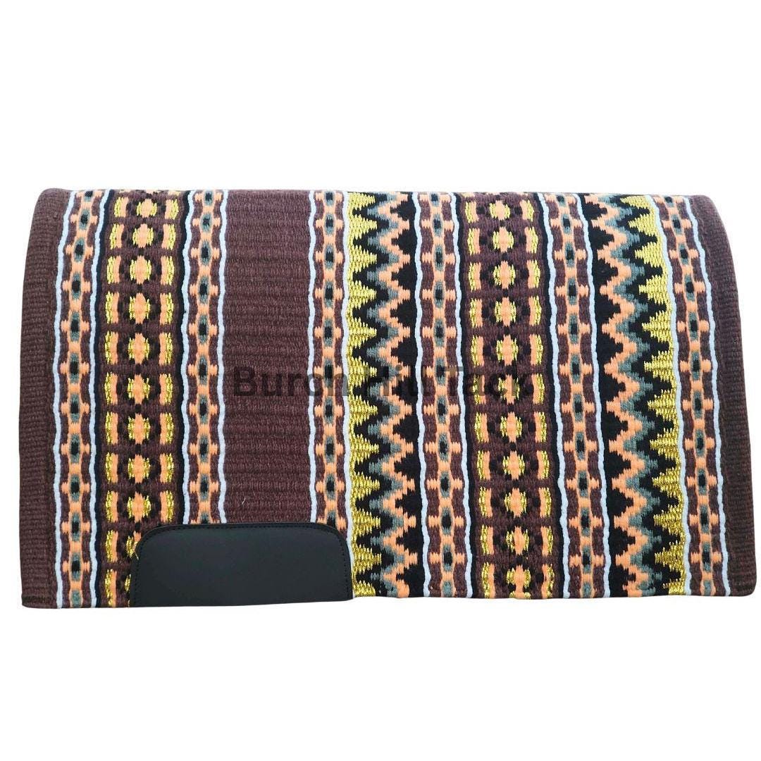 Made-to-Order Western Pleasure & Ranch Riding Saddle Pad Brown and yellow