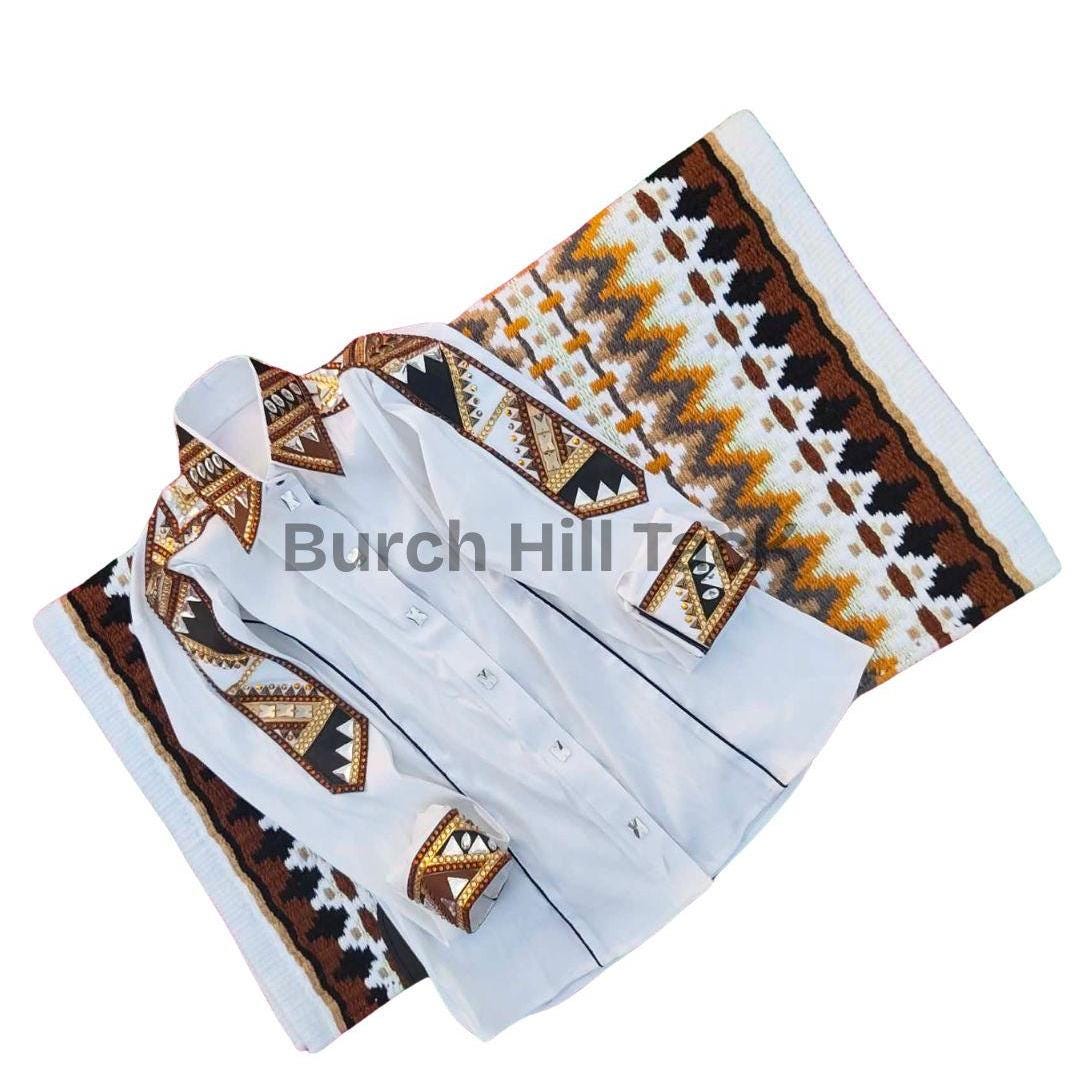 Western Show Shirt + show pad , Rhinestone Embellished, Made to Order