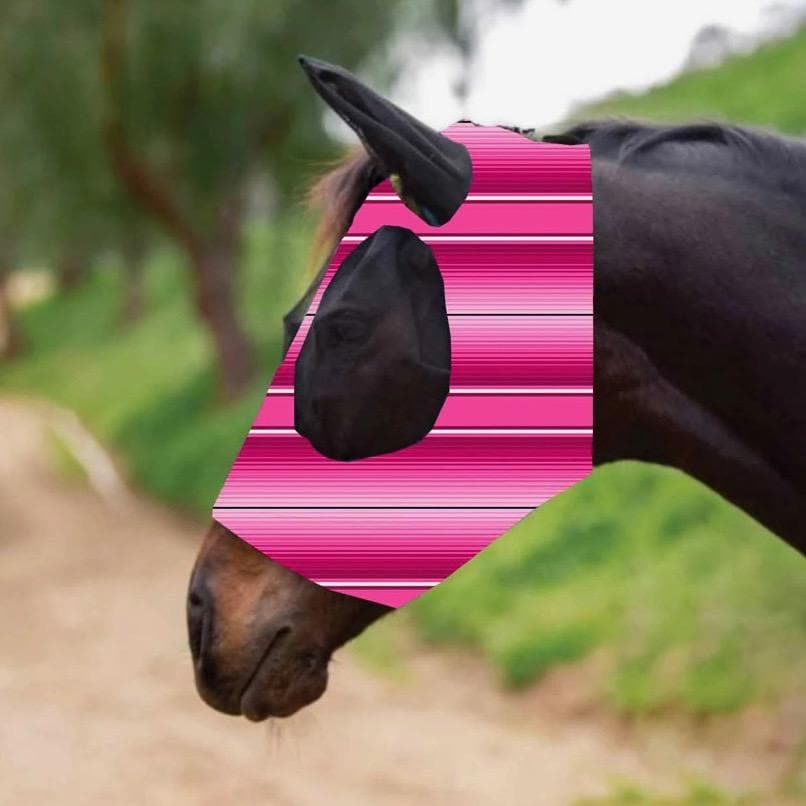 Lycra Fly Mask for Horses Pink