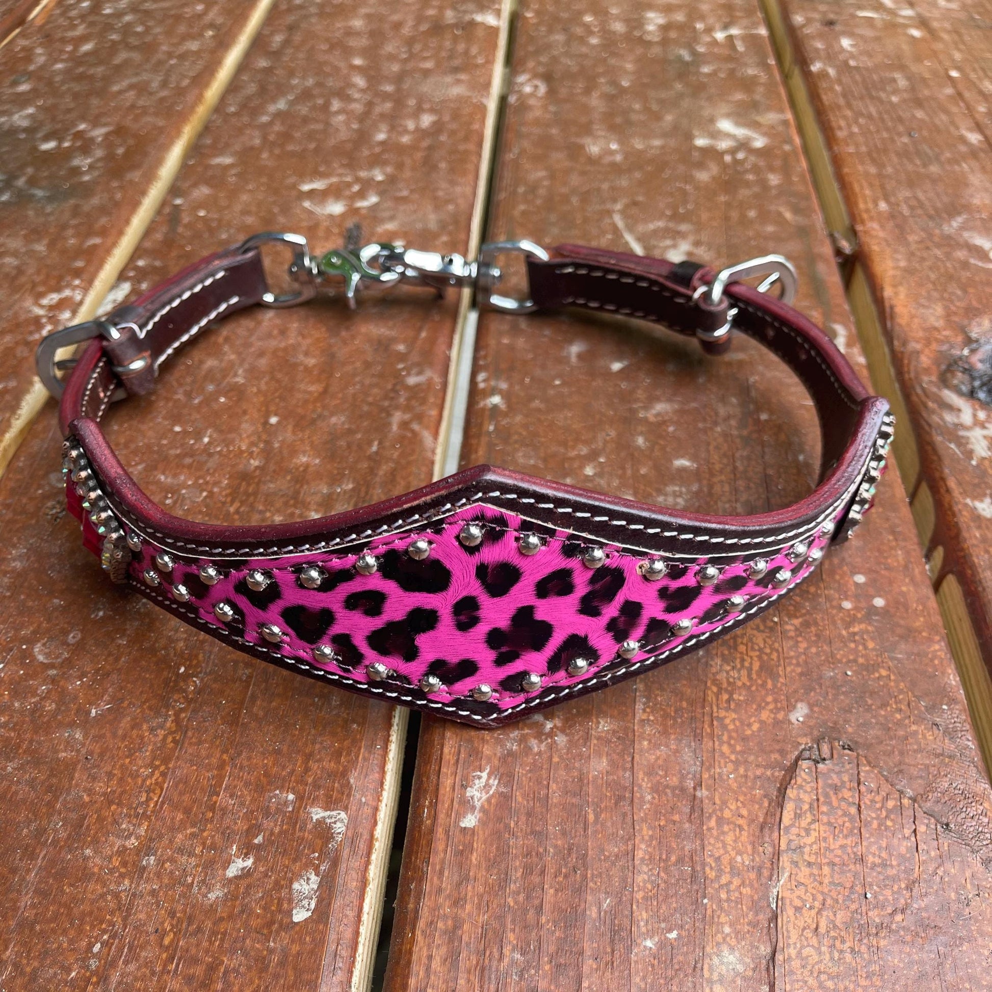 Pink Cheetah Print Wither Strap for Western Tack