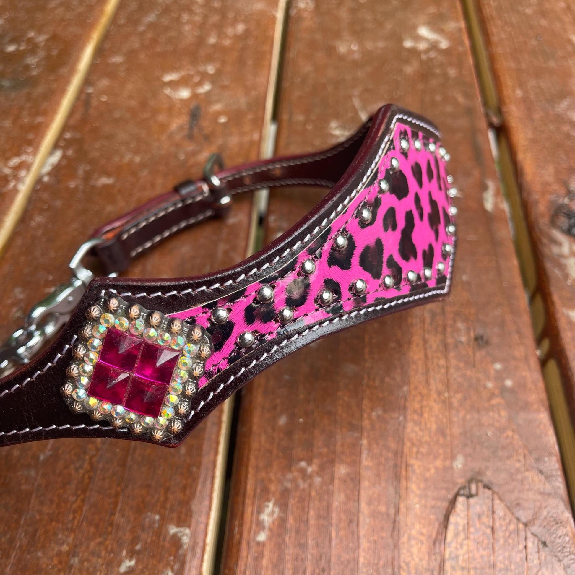Pink Cheetah Print Wither Strap for Western Tack