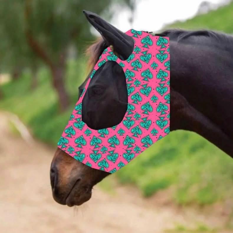 Lycra Fly Mask for Horses Western Spade