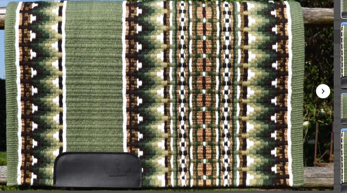 CUSTOM Western Pleasure & Ranch Riding Saddle Pad - Olive Green, Rust, Off White