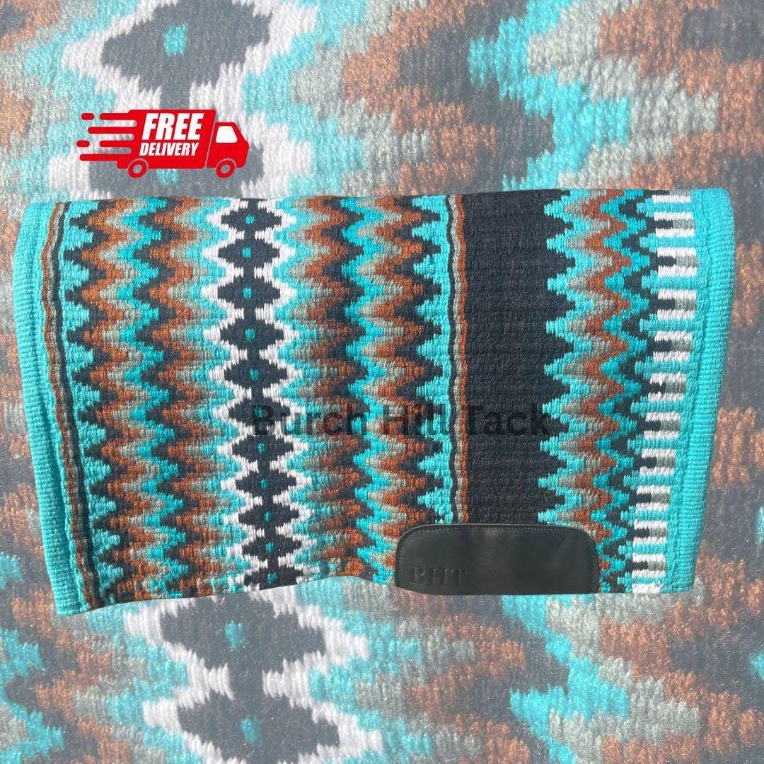 Western Show Pad Turquoise and Black| Western Pleasure & Ranch Riding Saddle Pad| Made to Order