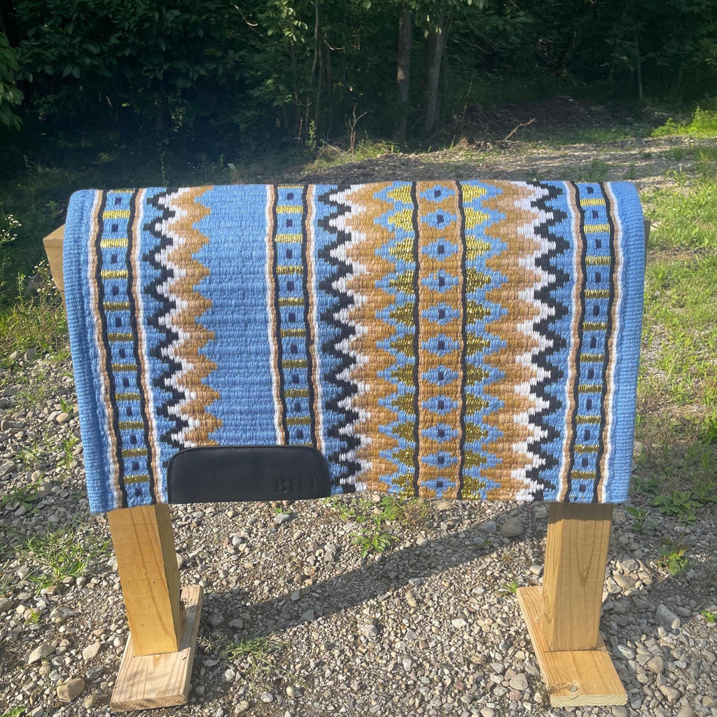 Western Show Pad Turquoise and Gold| Western Pleasure & Ranch Riding Saddle Pad | Made to Order