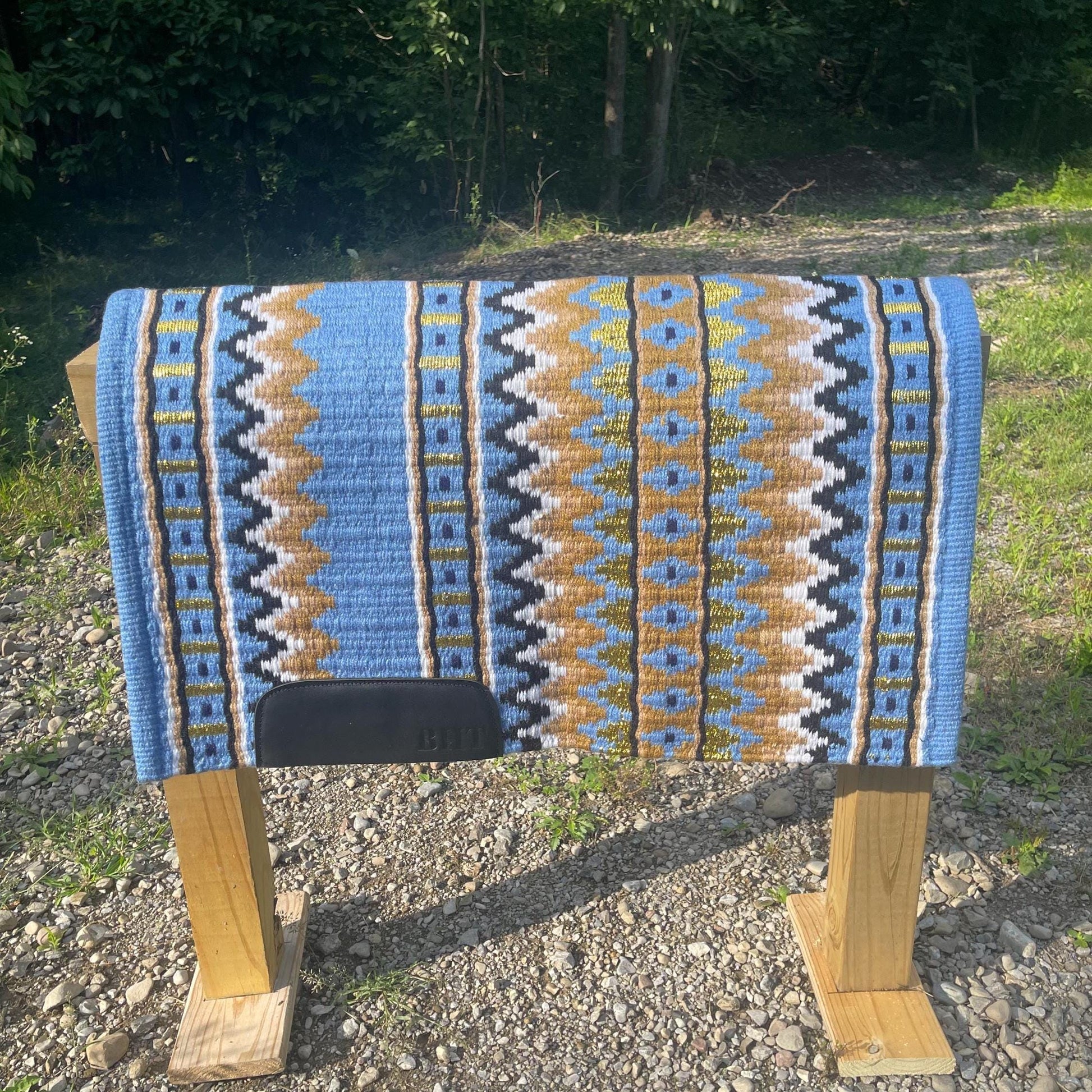 Western Show Pad Turquoise and Gold| Western Pleasure & Ranch Riding Saddle Pad | Made to Order